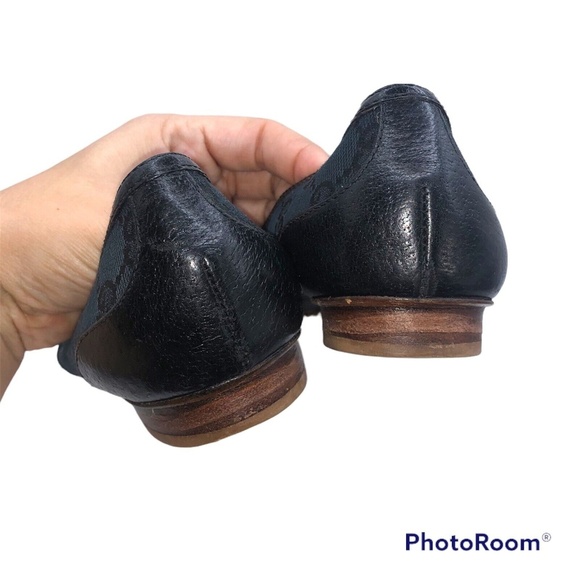 Women's Gucci GG Monogram Bamboo Horsebit Loafers Flats Shoes Size 6 Black - Picture 5 of 9